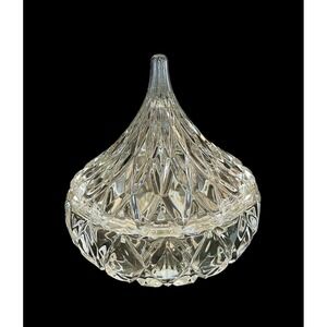 Vintage Shannon‎ Crystal Designs Hershey Kiss 5" Candy Dish Lead Crystal Lidded